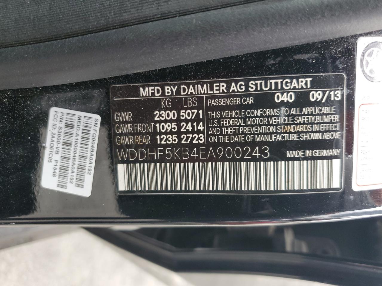 2014 Mercedes-Benz E 350 VIN: WDDHF5KB4EA900243 Lot: 81878615