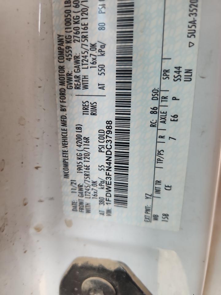 2022 Ford Econoline - Delivery Truck VIN: 1FDWE3FN4NDC37988 Lot: 81313405