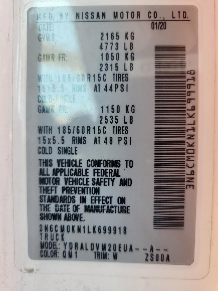 2020 Nissan Nv200 2.5S VIN: 3N6CM0KN1LK699918 Lot: 84366625