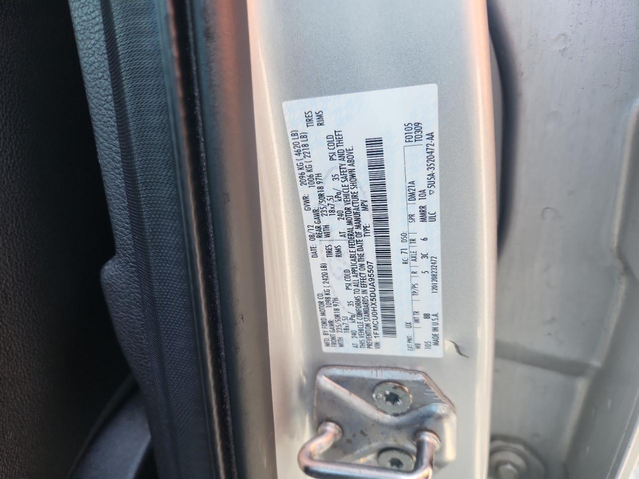 2013 Ford Escape Sel VIN: 1FMCU0HX5DUA95507 Lot: 83812915