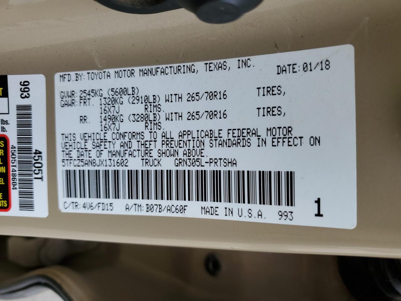 2018 Toyota Tacoma Double Cab VIN: 5TFCZ5AN8JX131602 Lot: 80584975