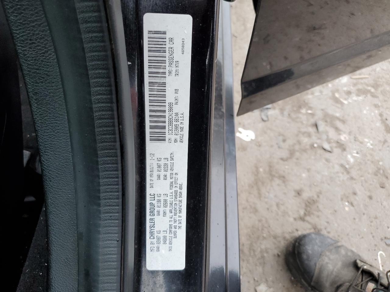 2012 Chrysler 200 Touring VIN: 1C3CCBBB9CN198099 Lot: 84588595