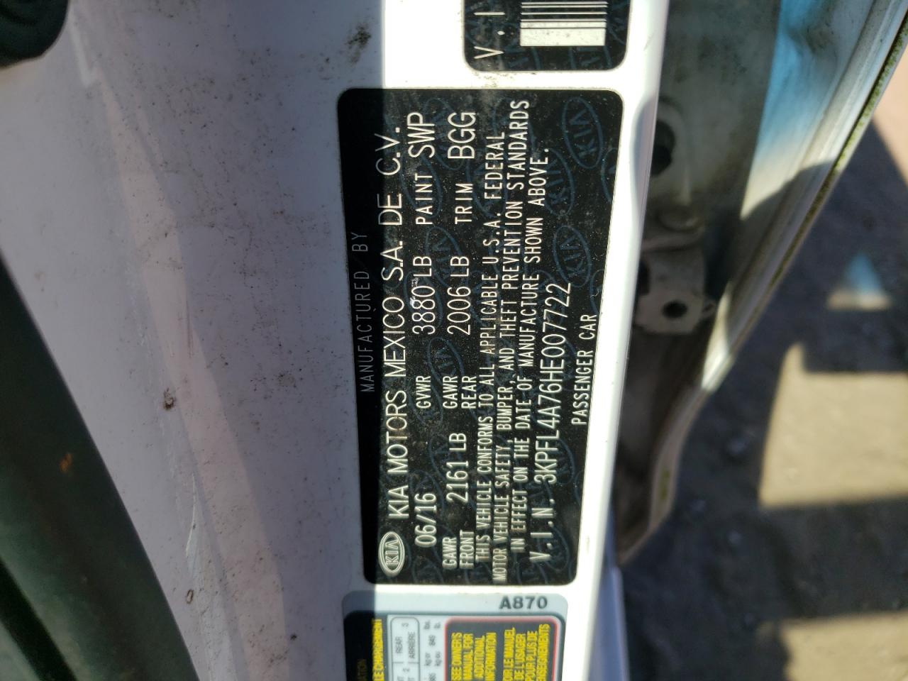 2017 Kia Forte Lx VIN: 3KPFL4A76HE007722 Lot: 84427655