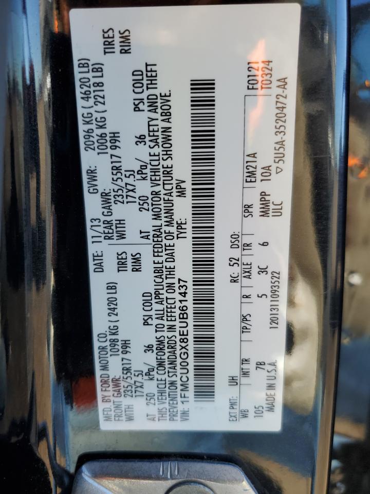 2014 Ford Escape Se VIN: 1FMCU0GX8EUB61437 Lot: 81767645