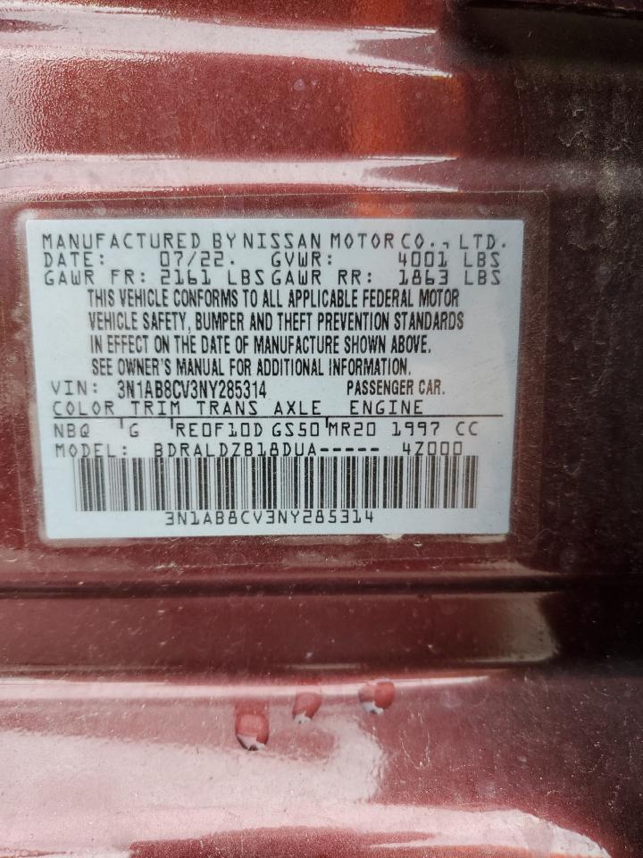 2022 Nissan Sentra Sv VIN: 3N1AB8CV3NY285314 Lot: 81804565