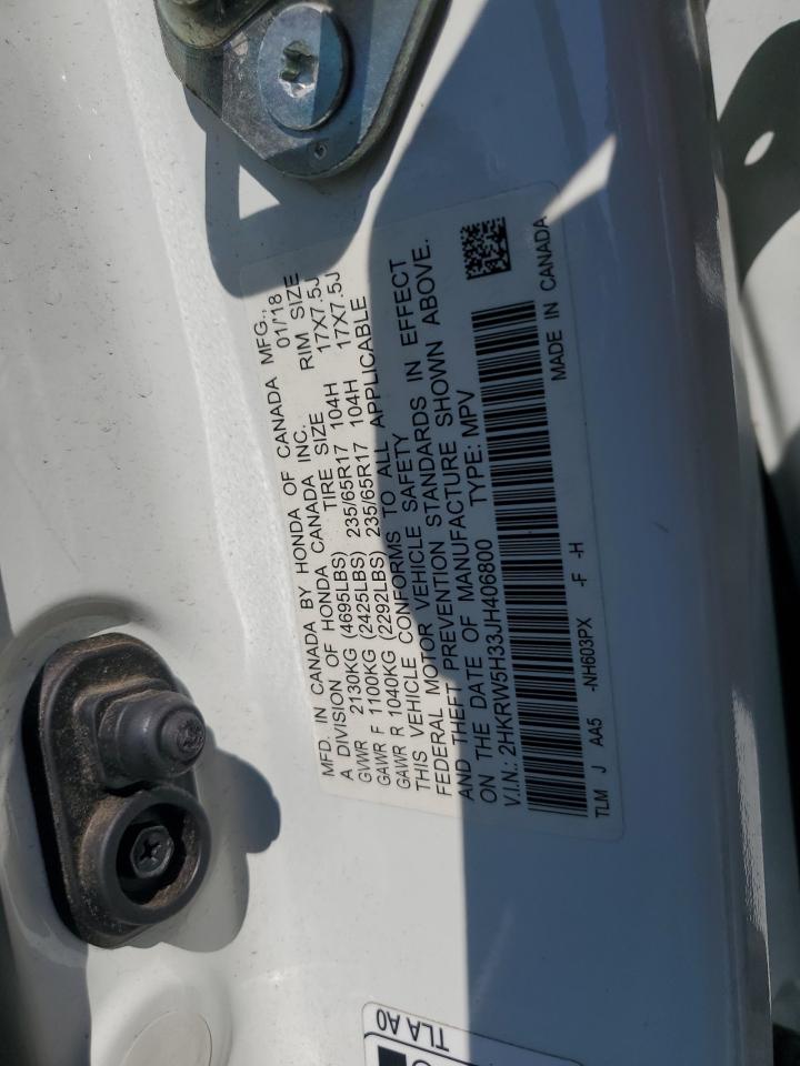 2018 Honda Cr-V Lx VIN: 2HKRW5H33JH406800 Lot: 84451615