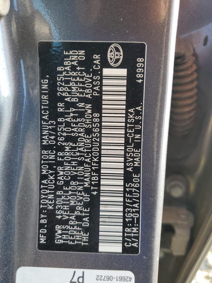 2013 Toyota Camry L VIN: 4T1BF1FK0DU256588 Lot: 80669295