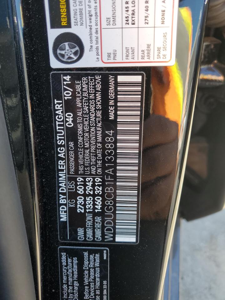 2015 Mercedes-Benz S 550 VIN: WDDUG8CB1FA133884 Lot: 71870775