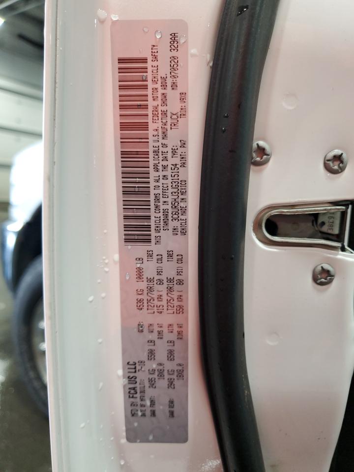 2018 Ram 2500 St VIN: 3C6UR5HJ3JG315154 Lot: 80465365