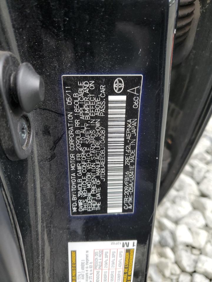 2011 Toyota Corolla Base VIN: JTDBU4EE0BJ104087 Lot: 81113725