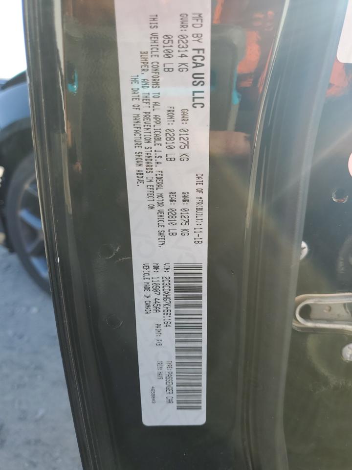 2019 Dodge Charger Gt VIN: 2C3CDXHG7KH561164 Lot: 81635225