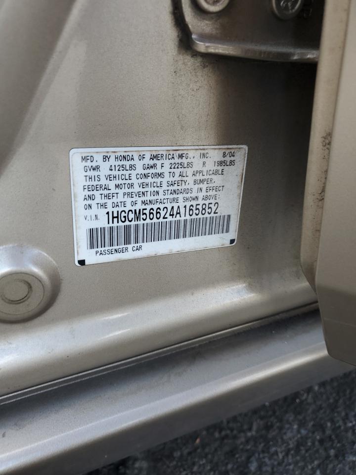 2004 Honda Accord Ex VIN: 1HGCM56624A165852 Lot: 81744775