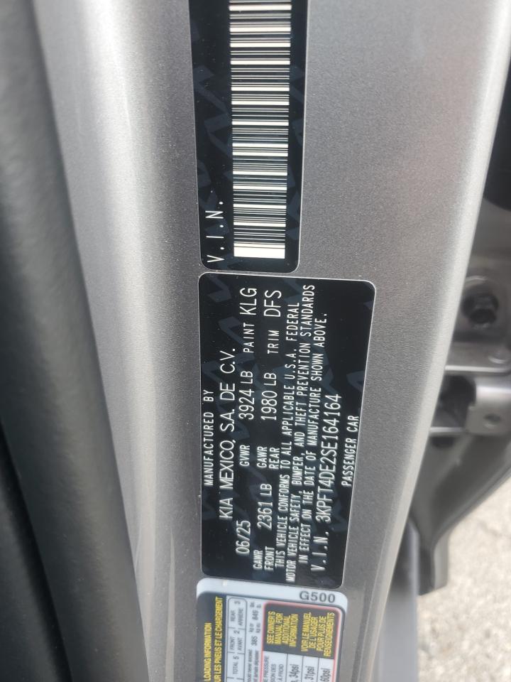 2025 Kia K4 Lx VIN: 3KPFT4DE2SE164164 Lot: 81758255