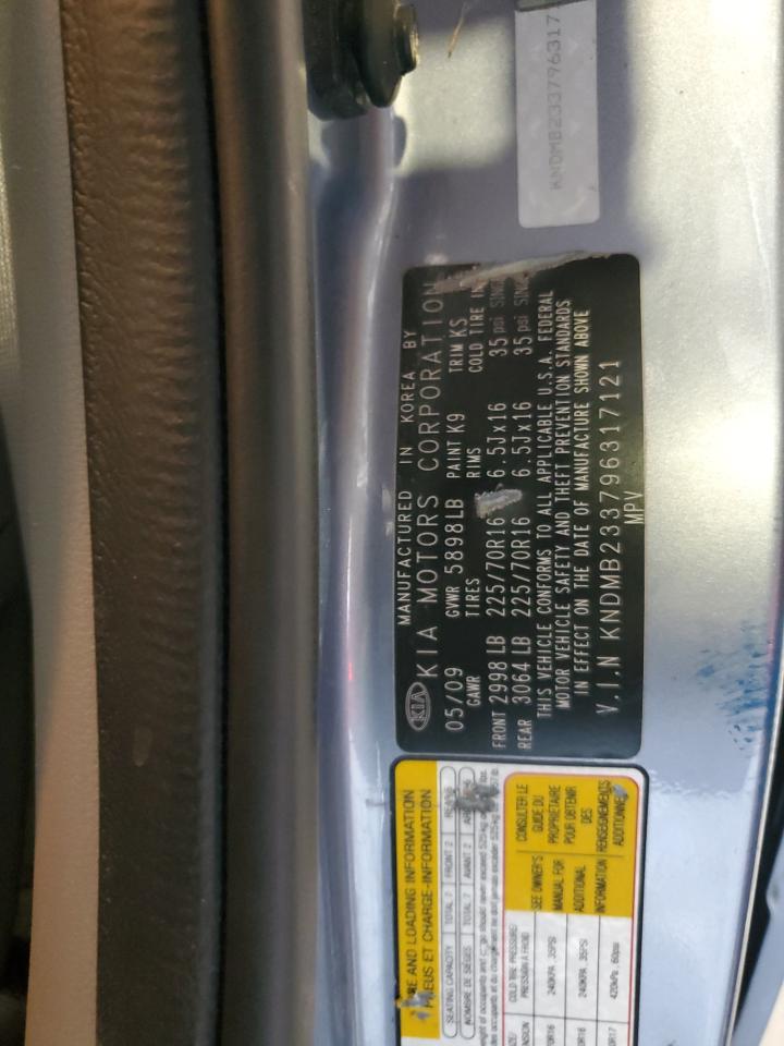 2009 Kia Sedona Ex VIN: KNDMB233796317121 Lot: 84377965