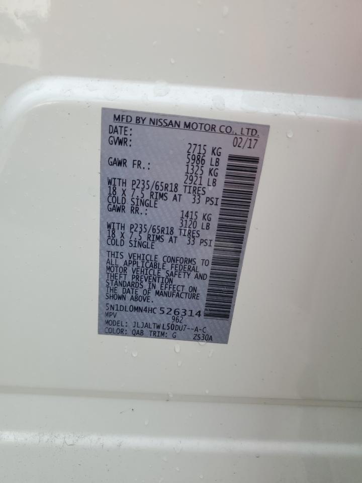 2017 Infiniti Qx60 VIN: 5N1DL0MN4HC526314 Lot: 71783845