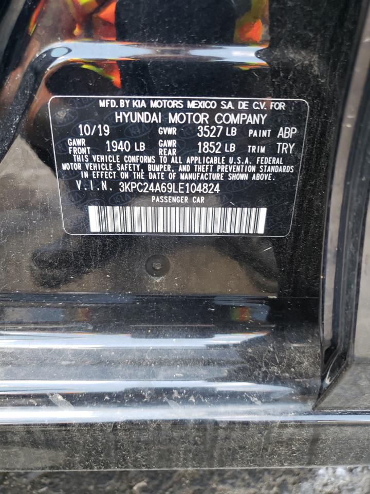 2020 Hyundai Accent Se VIN: 3KPC24A69LE104824 Lot: 71428685