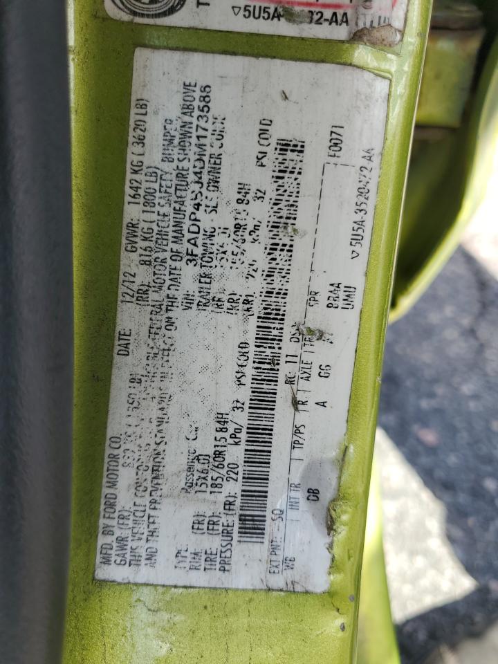 2013 Ford Fiesta Se VIN: 3FADP4BJ4DM173586 Lot: 70899535