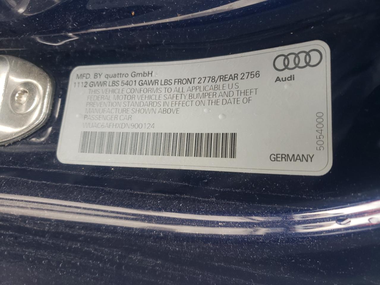 2013 Audi Rs5 VIN: WUAC6AFHXDN900124 Lot: 81939835