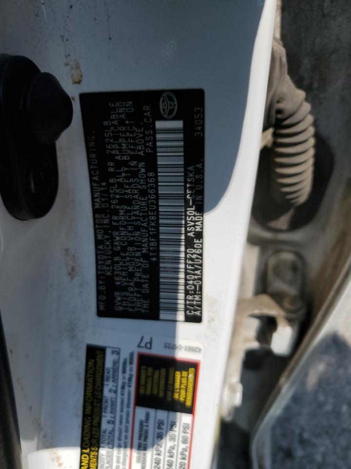 2014 Toyota Camry L VIN: 4T1BF1FK8EU366368 Lot: 80583765