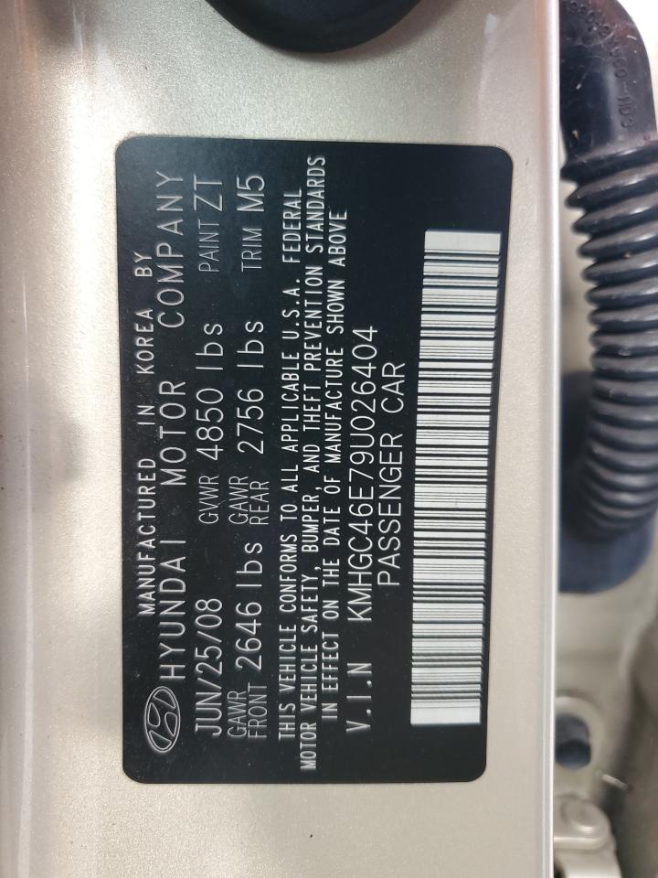 2009 Hyundai Genesis 3.8L VIN: KMHGC46E79U026404 Lot: 81954575