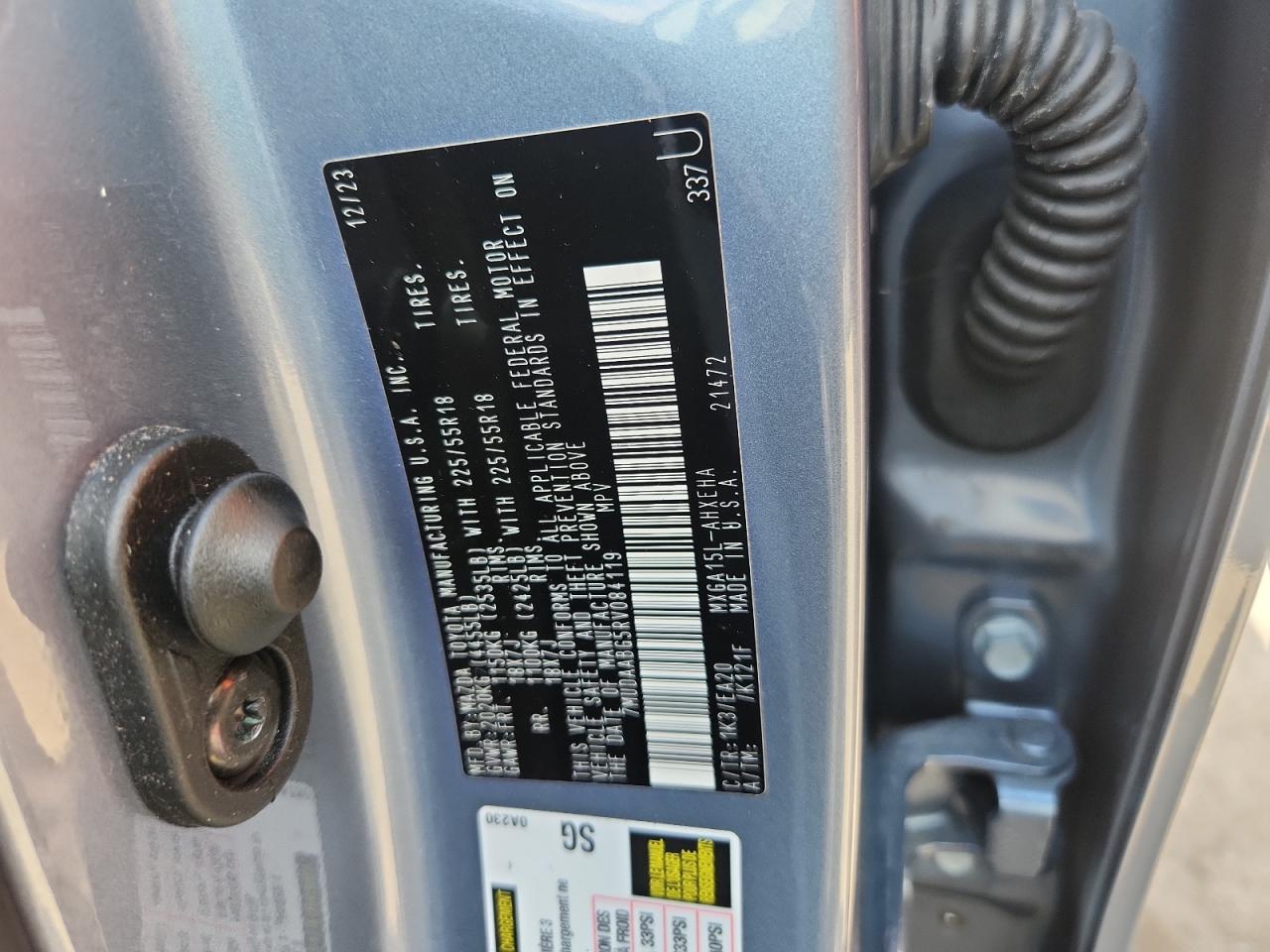 2024 Toyota Corolla Cross Xle VIN: 7MUDAABG5RV084119 Lot: 80695995