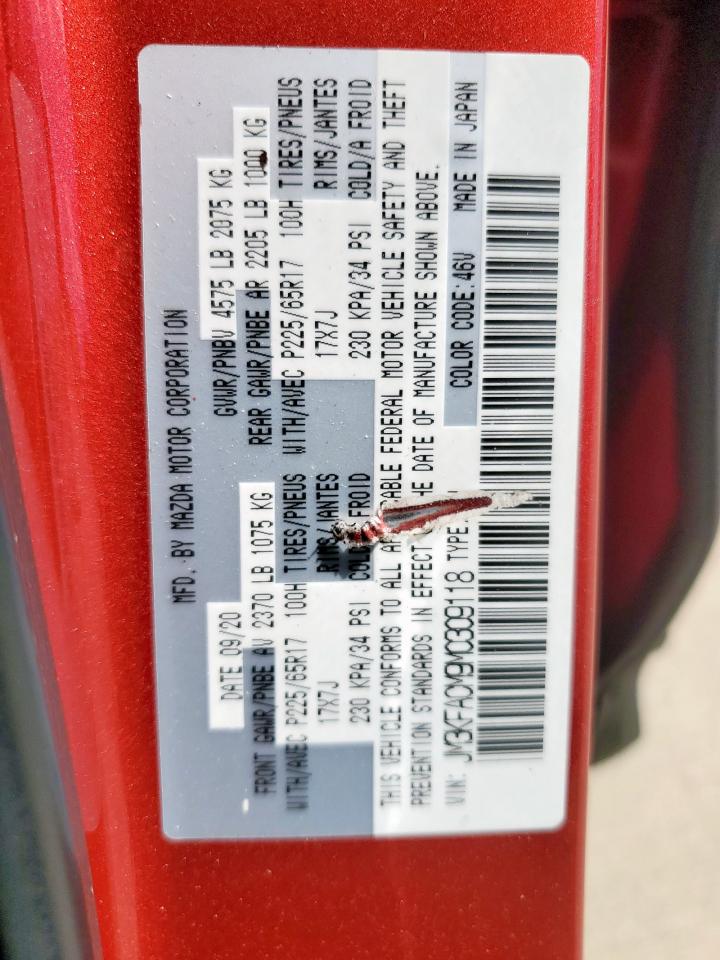 2021 Mazda Cx-5 Touring VIN: JM3KFACM9M0309118 Lot: 84464335