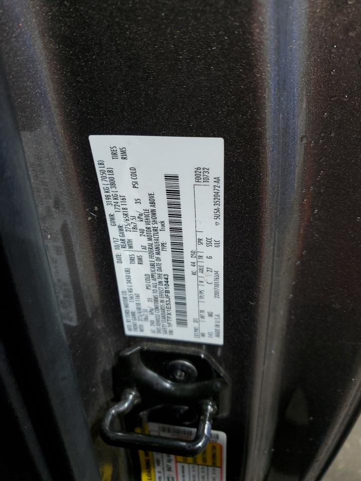 2018 Ford F150 Super Cab VIN: 1FTFX1E53JFB10443 Lot: 84227615