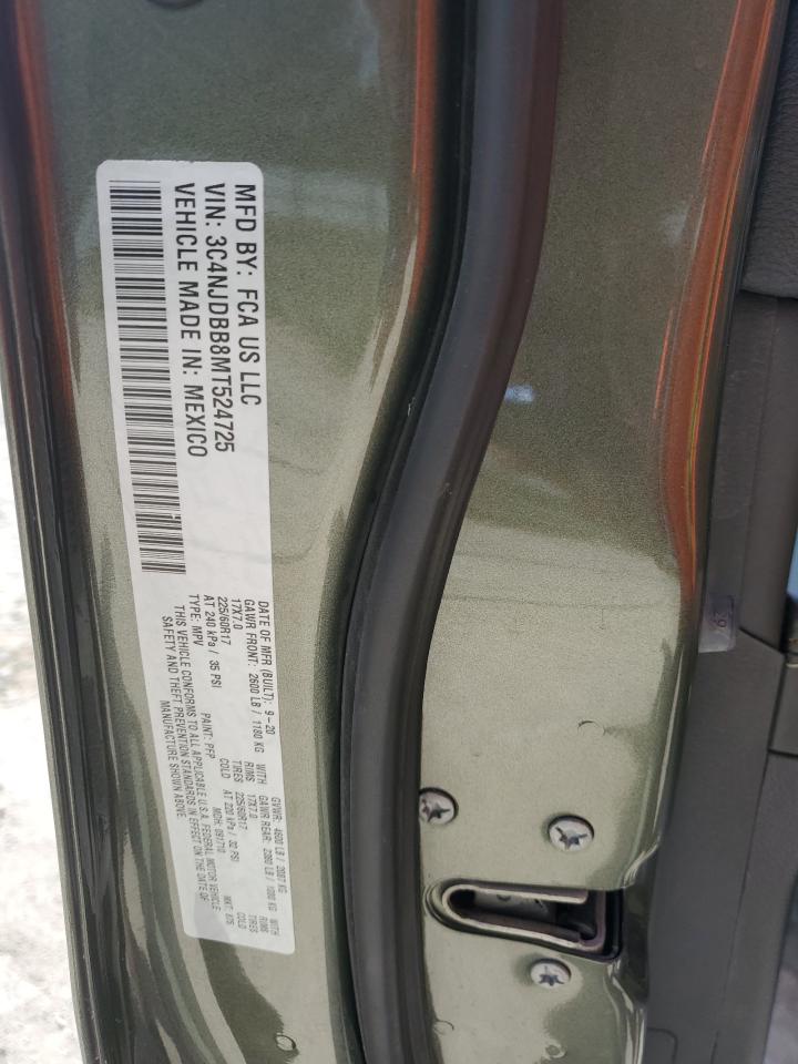 2021 Jeep Compass Latitude VIN: 3C4NJDBB8MT524725 Lot: 80820475