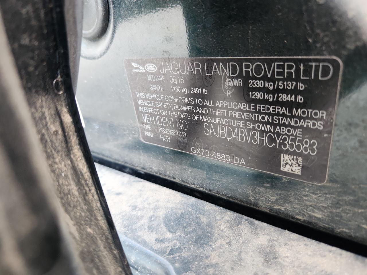 2017 Jaguar Xf Premium VIN: SAJBD4BV3HCY35583 Lot: 71445375