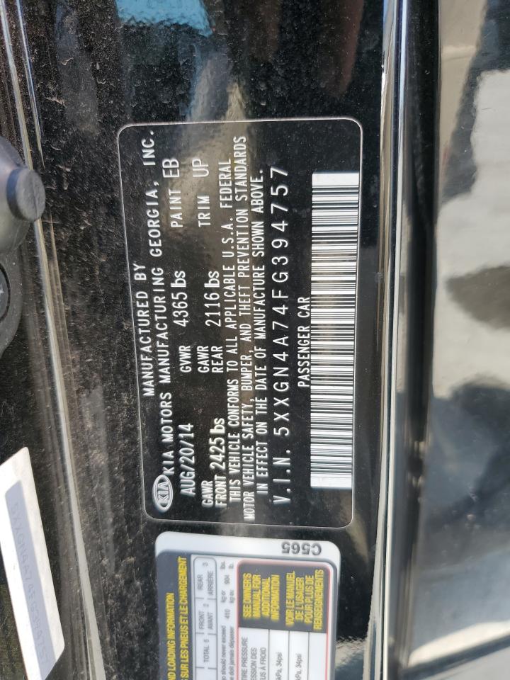 2015 Kia Optima Ex VIN: 5XXGN4A74FG394757 Lot: 71995675