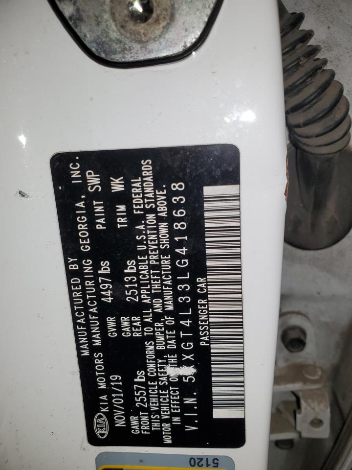 2020 Kia Optima Lx VIN: 5XXGT4L33LG418638 Lot: 70452215