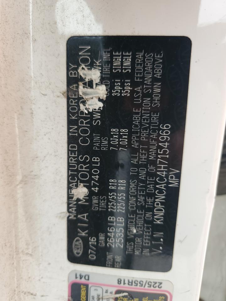 2017 Kia Sportage Ex VIN: KNDPNCAC4H7154966 Lot: 81650775