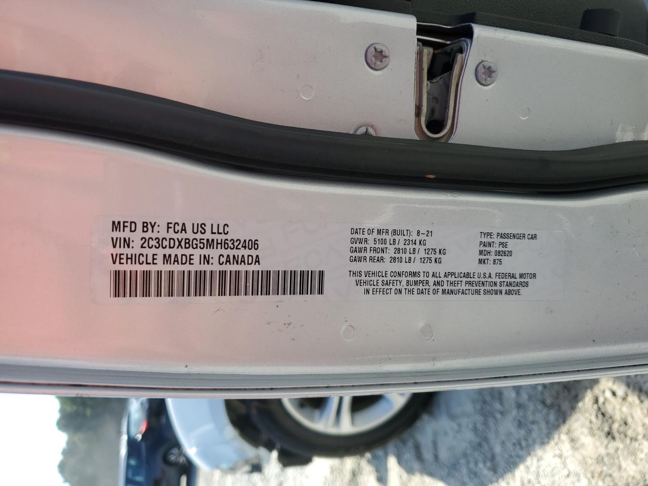 2021 Dodge Charger Sxt VIN: 2C3CDXBG5MH632406 Lot: 72026585
