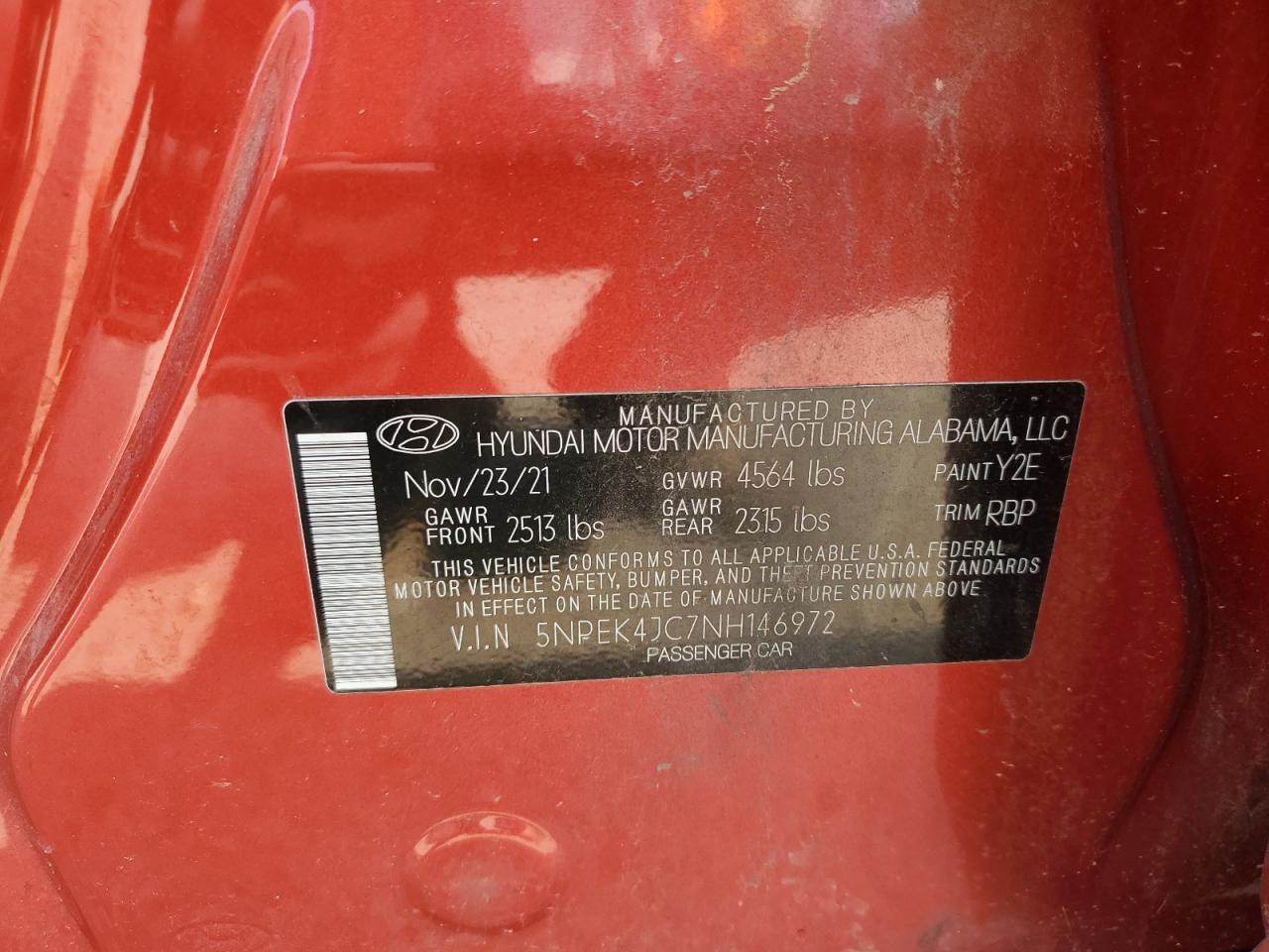 2022 Hyundai Sonata N Line VIN: 5NPEK4JC7NH146972 Lot: 71542685