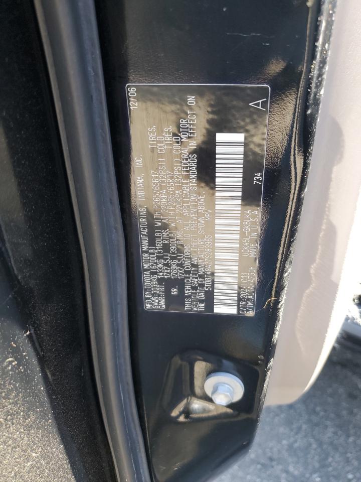 2007 Toyota Sequoia Limited VIN: 5TDBT48A27S283965 Lot: 84438225