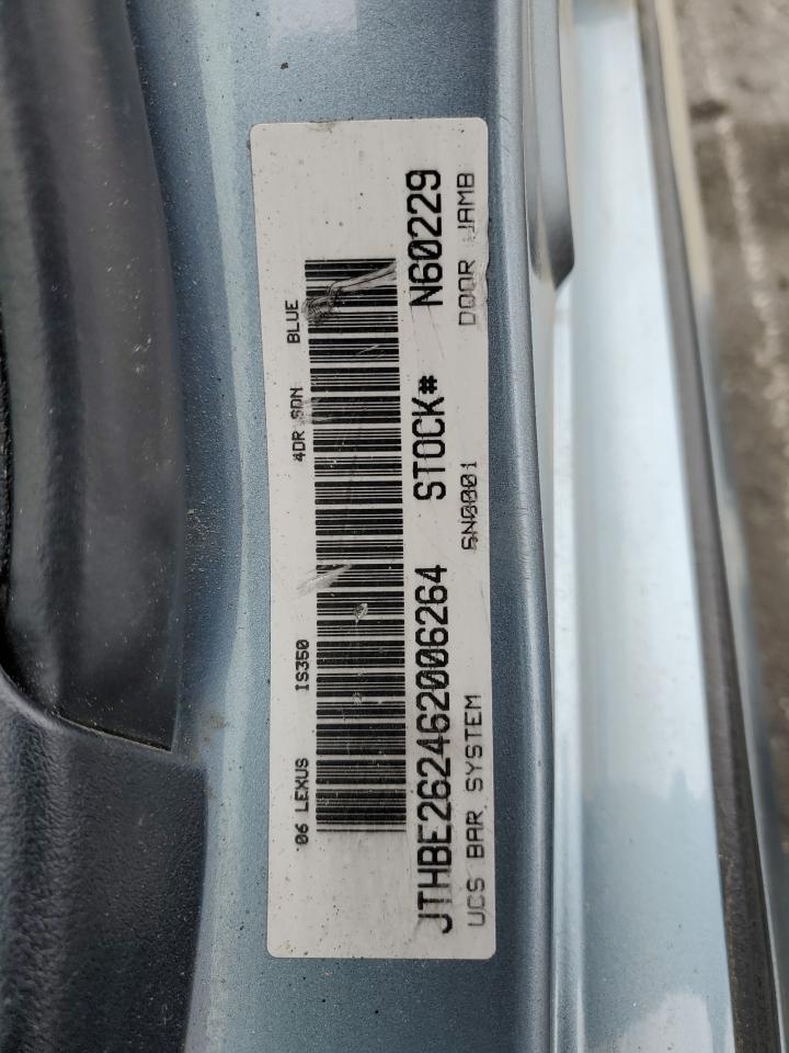 2006 Lexus Is 350 VIN: JTHBE262462006264 Lot: 81699375