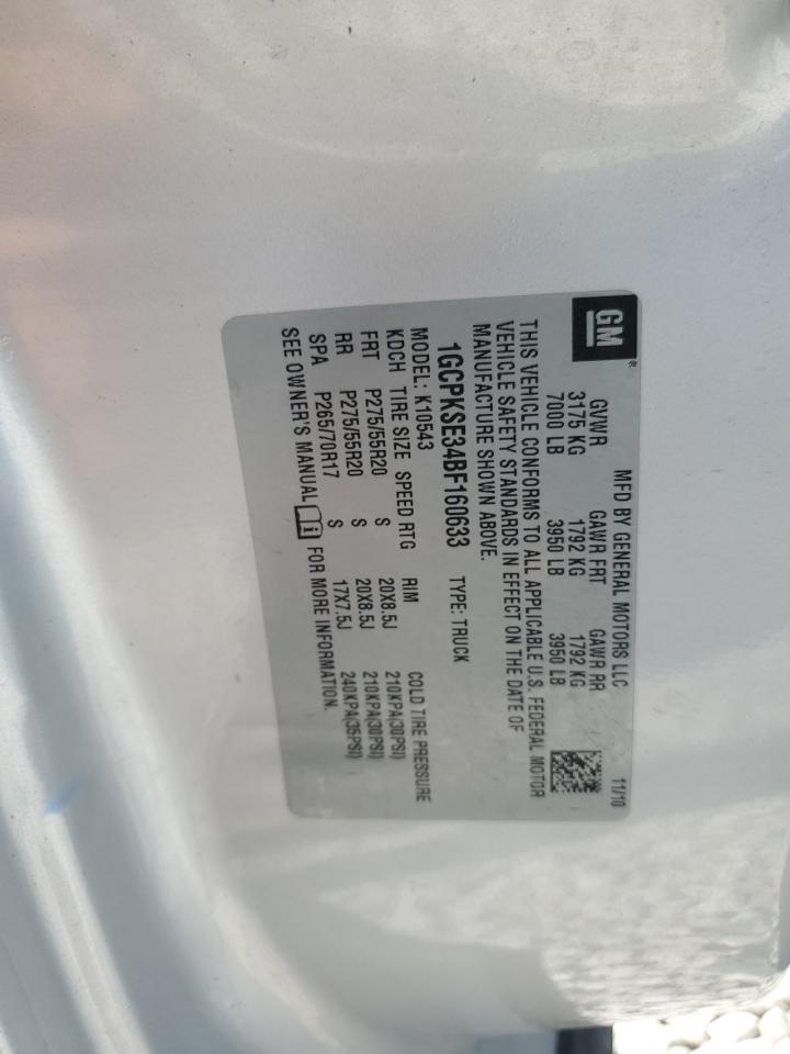 2011 Chevrolet Silverado K1500 Lt VIN: 1GCPKSE34BF160633 Lot: 81078955