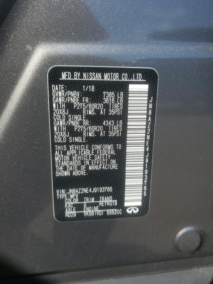 2018 Infiniti Qx80 Base VIN: JN8AZ2NE4J9193765 Lot: 80657805