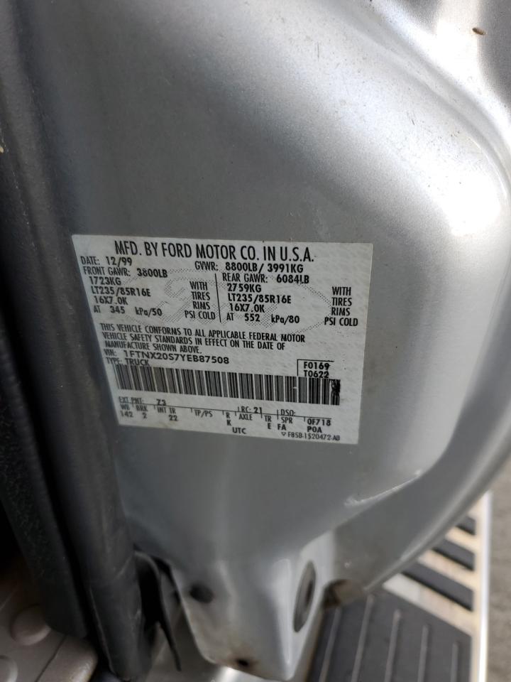 2000 Ford F250 Super Duty VIN: 1FTNX20S7YEB87508 Lot: 80722165