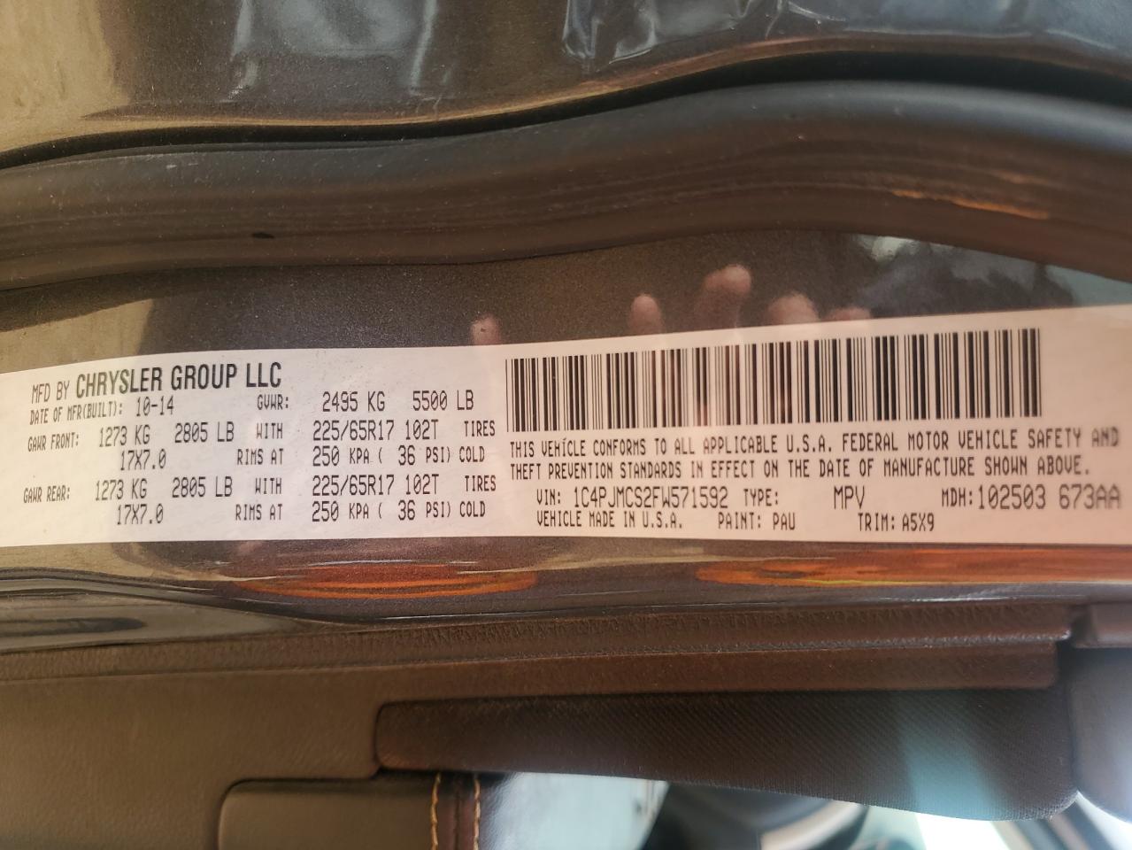 2015 Jeep Cherokee Latitude VIN: 1C4PJMCS2FW571592 Lot: 80284685