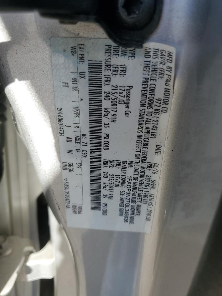 2016 Ford Focus Titanium VIN: 1FADP3N27GL346036 Lot: 81180405