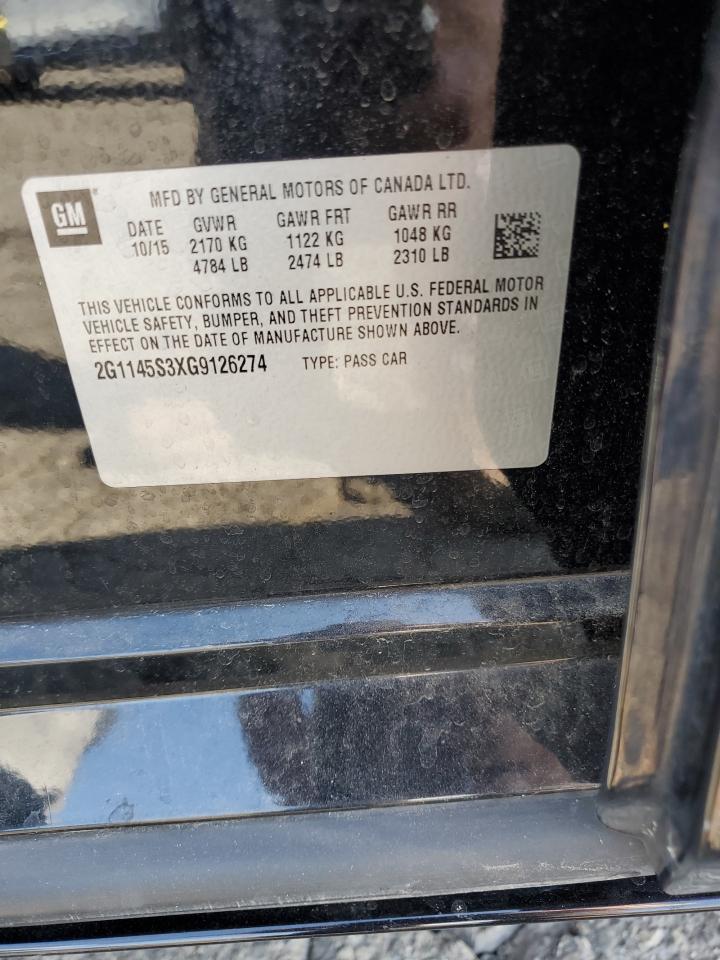 2016 Chevrolet Impala Ltz VIN: 2G1145S3XG9126274 Lot: 80535545