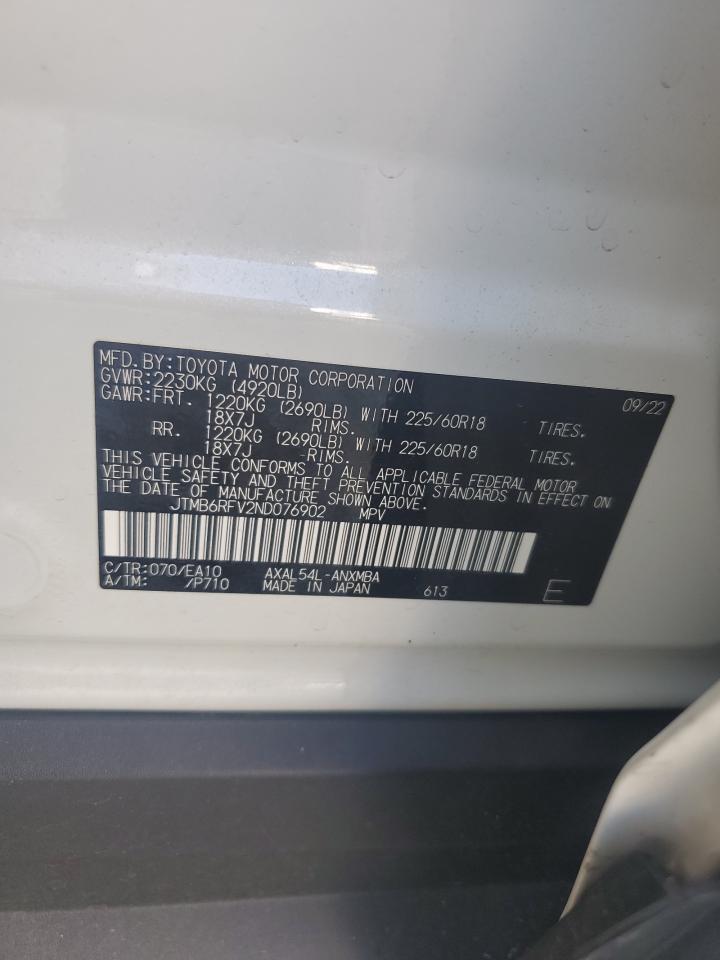 2022 Toyota Rav4 Xle Premium VIN: JTMB6RFV2ND076902 Lot: 81643325