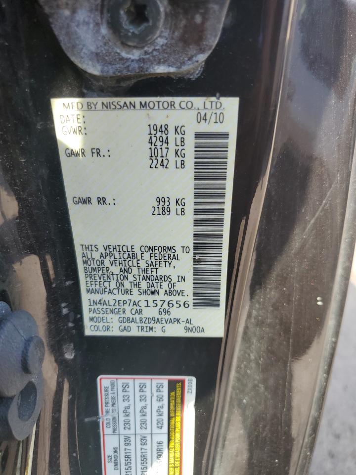 2010 Nissan Altima S VIN: 1N4AL2EP7AC157656 Lot: 80506875