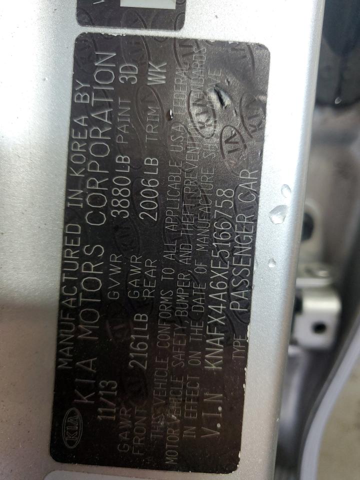 2014 Kia Forte Lx VIN: KNAFX4A6XE5166758 Lot: 81105125