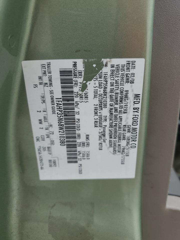 2008 Ford Focus Se VIN: 1FAHP35N68W210380 Lot: 81623195