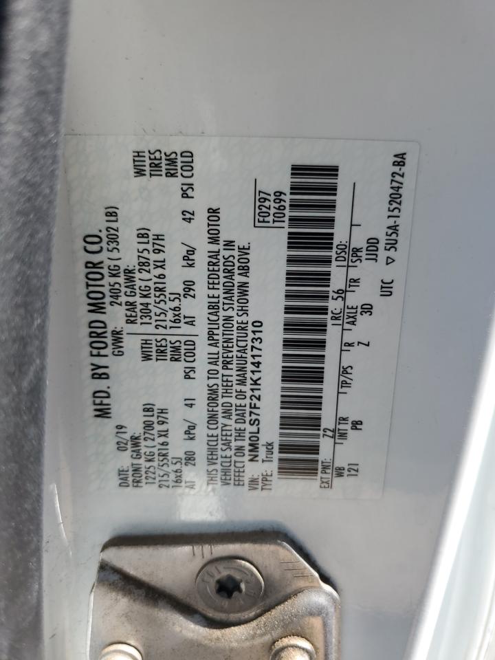 2019 Ford Transit Connect Xlt VIN: NM0LS7F21K1417310 Lot: 81326475