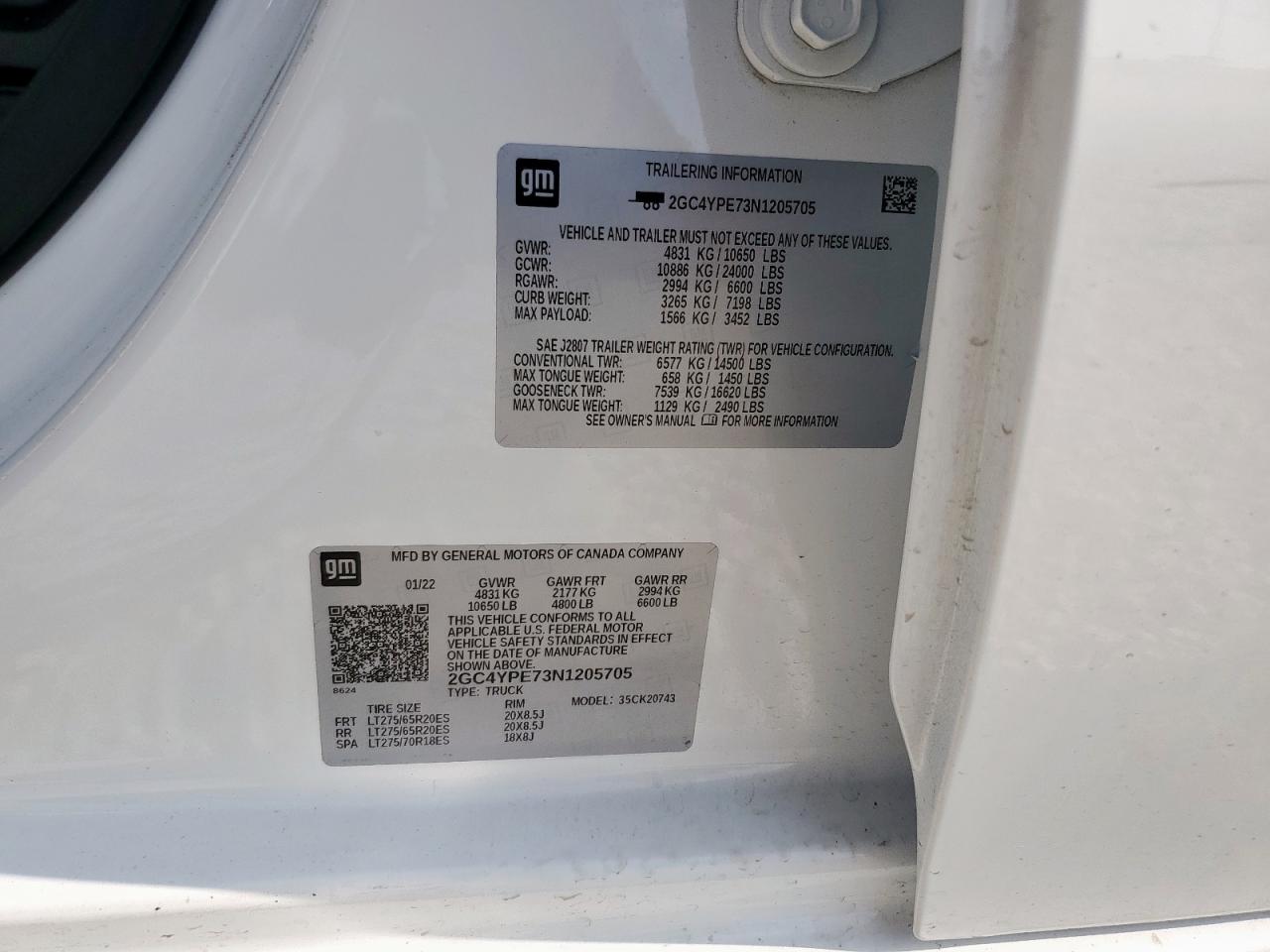 2022 Chevrolet Silverado K2500 Heavy Duty Ltz VIN: 2GC4YPE73N1205705 Lot: 70291055