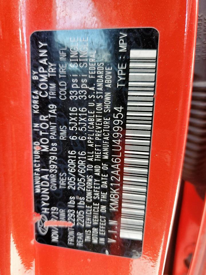 2020 Hyundai Kona Se VIN: KM8K12AA6LU499954 Lot: 71069775