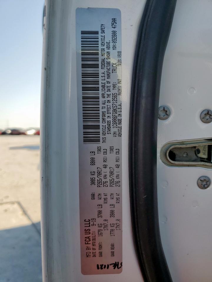 2019 Ram 1500 Classic Tradesman VIN: 1C6RR6FG8KS712565 Lot: 71266675